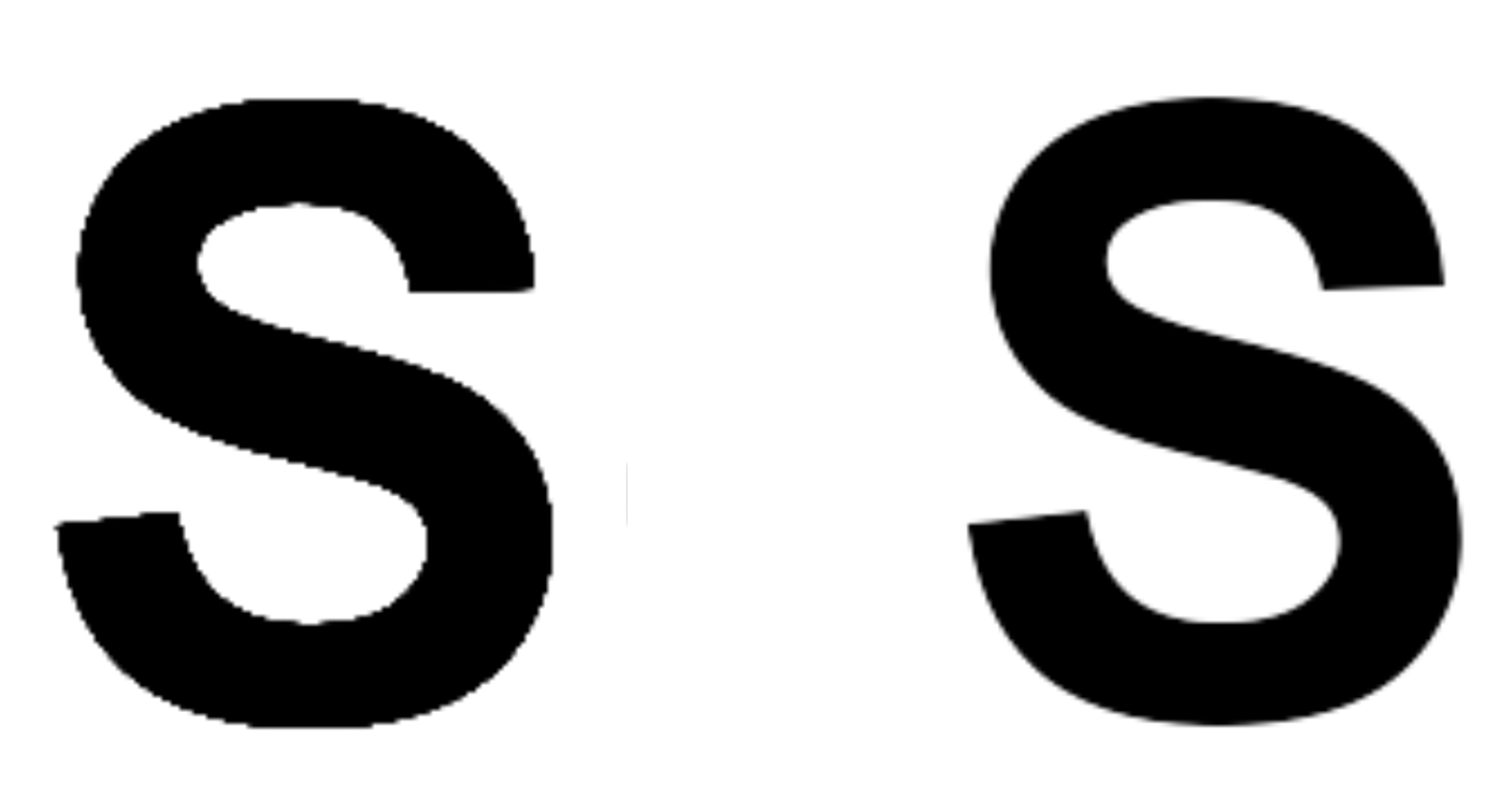 Zoomed in to the letter "S" from the two plots.